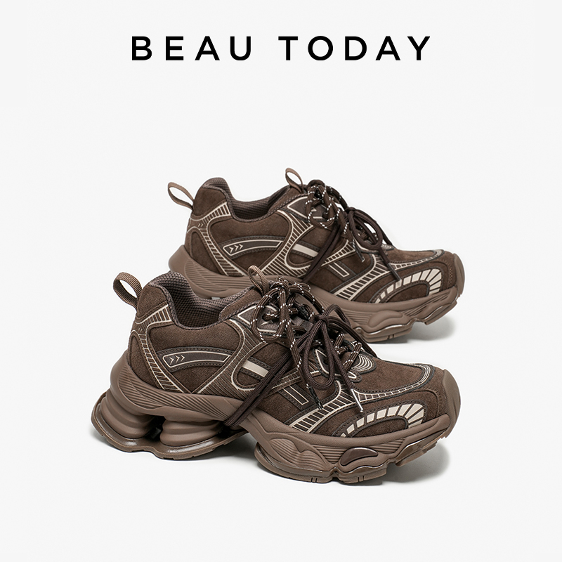 Sewing Garment - BEAUTODAY Chunky Sneakers Women Microfiber Leather