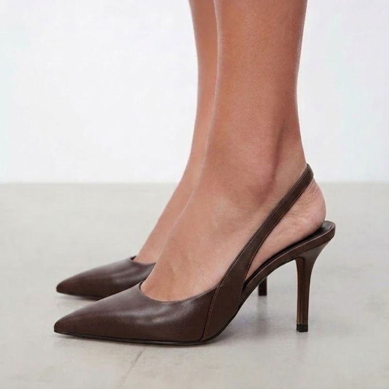 Women's Elegant Dark Brown Fau - Elastic Waistband Roll 评论和价格