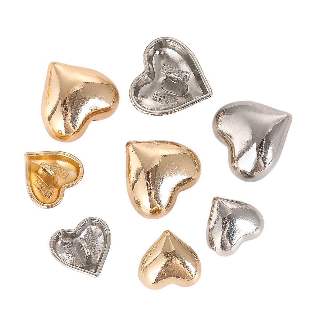 5PCS Metal Heart Shank Buttons - Button Hole Cutter 评论和价格