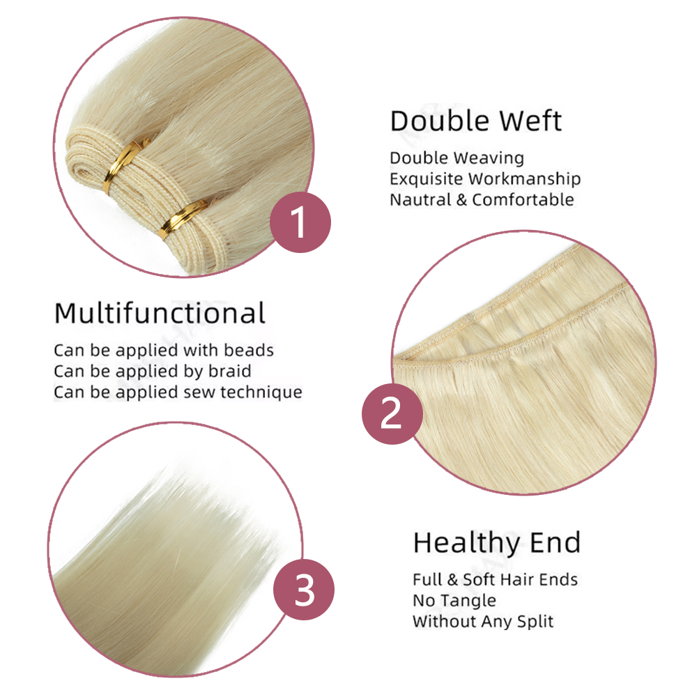 Ash Blonde Hair Wefts Human Ha - Sewing Lab 评论和价格