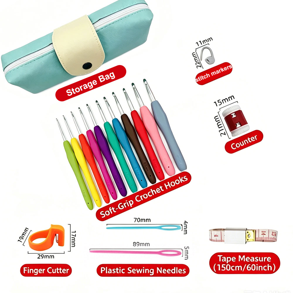37pcs Crochet Hooks Kits with  - Sewing Necessities 评论和价格